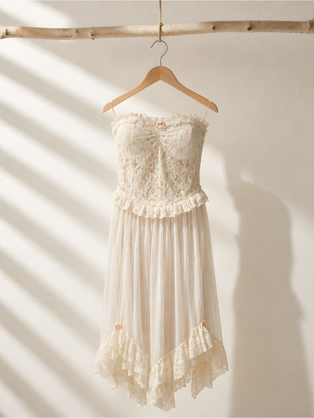 NWT! Free People Jocelyn Maxi Corset Top Pink Ribbon Flowers Ruffles Sheer ~ M - Picture 4 of 8